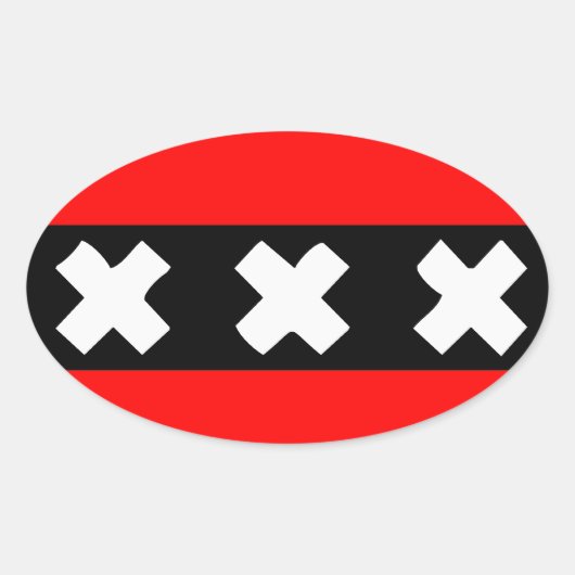 Amsterdam flag ovaler aufkleber (Vorderseite)