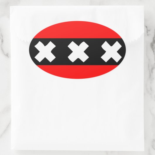 Amsterdam flag ovaler aufkleber (Tasche)