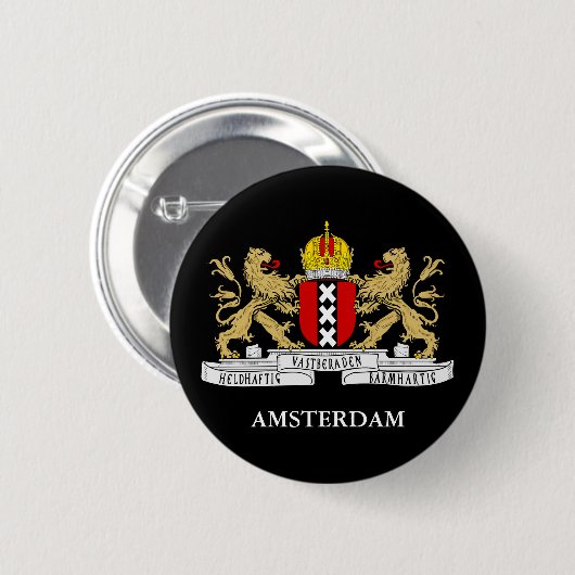 Amsterdam-Flaggen-Button Button (Vorne & Hinten)