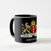 Amsterdam-Flaggen-Tassen-Schwarzes Tasse (Vorderseite Links)