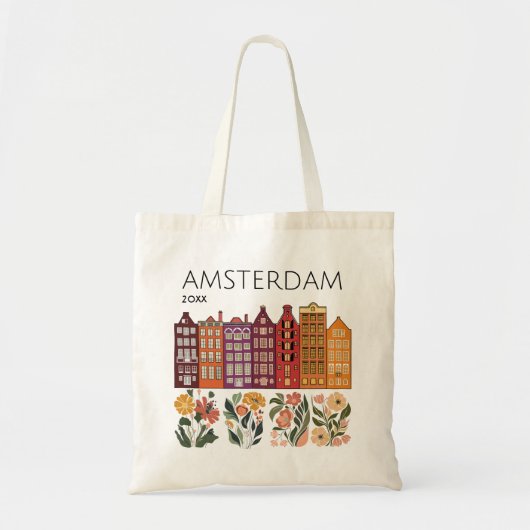 Amsterdam Floral Canal Houses Tragetasche (Vorne)