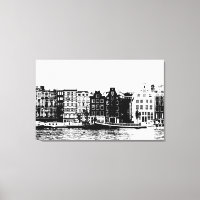 Amsterdam Gebäude Schwarz-Weiß-Kunst