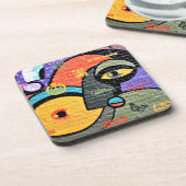 Amsterdam Graffiti, farbig und cool, Getränkeuntersetzer (Linke Seite)