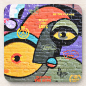 Amsterdam Graffiti, farbig und cool, Getränkeuntersetzer (Vorderseite)