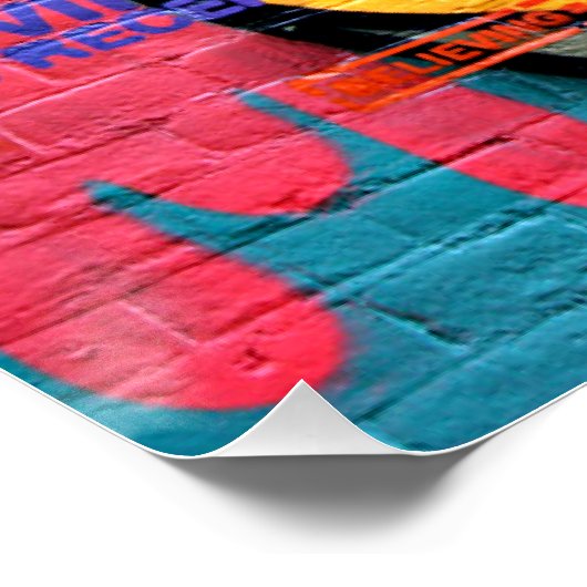 Amsterdam Graffiti, farbig und cool, Poster (Ecke)