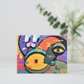 Amsterdam Graffiti, farbig und cool, Postkarte (Stehend Vorderseite)