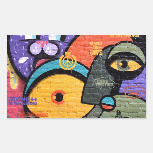 Amsterdam Graffiti Rechteckiger Aufkleber (Vorderseite)