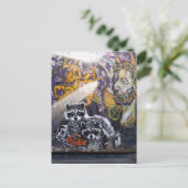 Amsterdam Graffiti Street Art Nr. 1 - Raccoon Postkarte (Stehend Vorderseite)