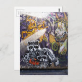 Amsterdam Graffiti Street Art Nr. 1 - Raccoon Postkarte (Vorne/Hinten)