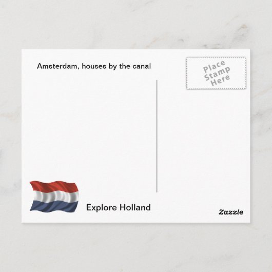 Amsterdam, Häuser am Kanal Postkarte (Rückseite)