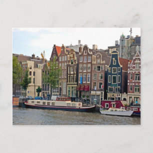 Amsterdam, Häuser am Kanal Postkarte
