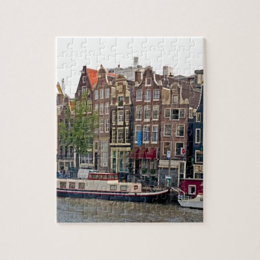 Amsterdam, Häuser auf dem Kanal Puzzle (Vertikal)