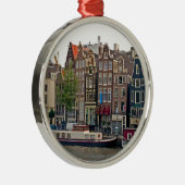 Amsterdam, Häuser auf dem Kanal Silbernes Ornament (Rechts)