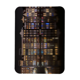 Amsterdam-Häuser mit bunten Lichtern in der Nacht Magnet