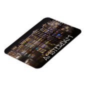 Amsterdam-Häuser mit bunten Lichtern in der Nacht Magnet (Linke Seite)