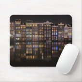 Amsterdam-Häuser mit bunten Lichtern in der Nacht Mousepad (Mit Mouse)
