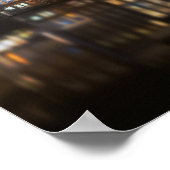 Amsterdam-Häuser mit bunten Lichtern in der Nacht Poster (Ecke)