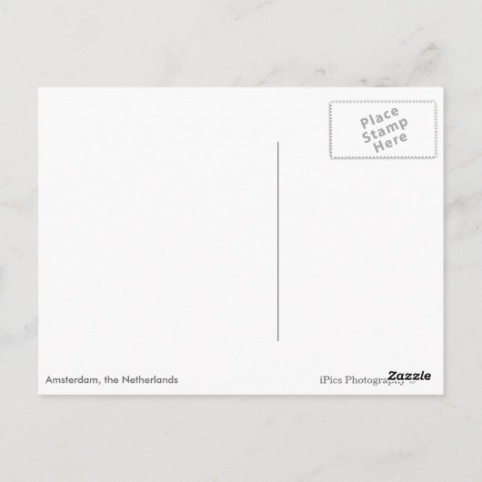 Amsterdam-Häuser mit bunten Lichtern in der Nacht Postkarte (Rückseite)