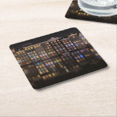 Amsterdam-Häuser mit bunten Lichtern in der Nacht Rechteckiger Pappuntersetzer (angewinkelt)