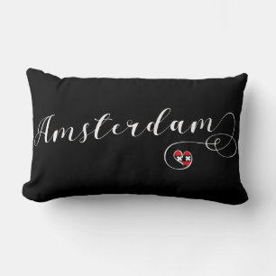 Amsterdam Heart Throw Cushion, Niederlande Lendenkissen