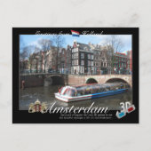 Amsterdam Holland 3D Anaglyph Postcard Postkarte (Vorderseite)