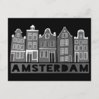 Amsterdam Holland Canal Houses Reisen Schwarz-weiß