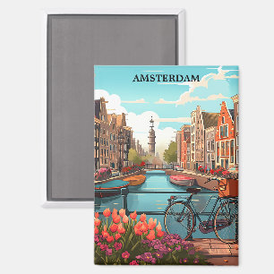 Amsterdam Holland Canal View Magnet