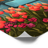 Amsterdam Holland Canal View Poster (Ecke)