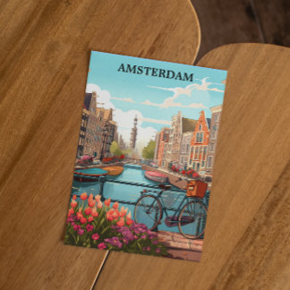Amsterdam Holland Canal View Postkarte