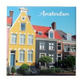 Amsterdam Holland Häuser Reise Souvenir Fliese (Vorderseite)