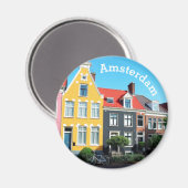Amsterdam Holland Häuser Souvenir Magnet (Vorderseite/Rückseite)