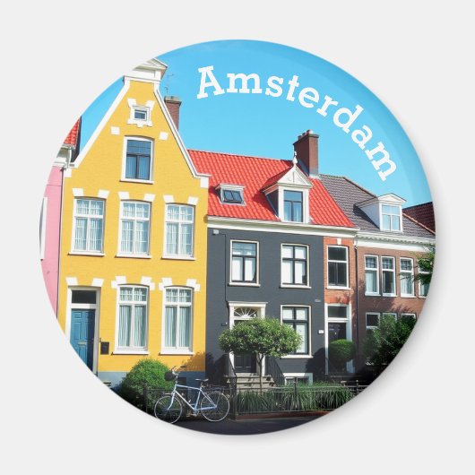 Amsterdam Holland Häuser Souvenir Magnet (Vorne)