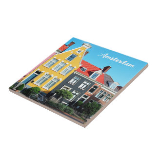 Amsterdam Holland Houses Travel souvenir Fliese