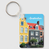Amsterdam Holland Houses Travel souvenir Schlüsselanhänger (Vorderseite)