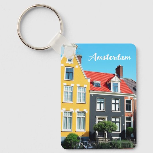 Amsterdam Holland Houses Travel souvenir Schlüsselanhänger (Vorderseite)