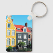 Amsterdam Holland Houses Travel souvenir Schlüsselanhänger (Rückseite)
