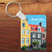 Amsterdam Holland Houses Travel souvenir Schlüsselanhänger (Vorderseite)