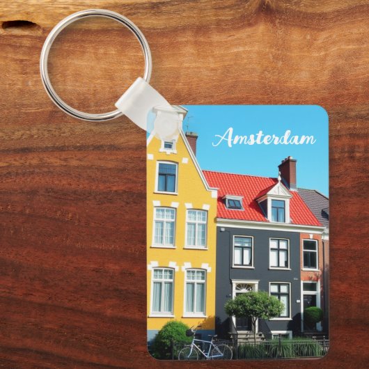 Amsterdam Holland Houses Travel souvenir Schlüsselanhänger (Vorderseite)