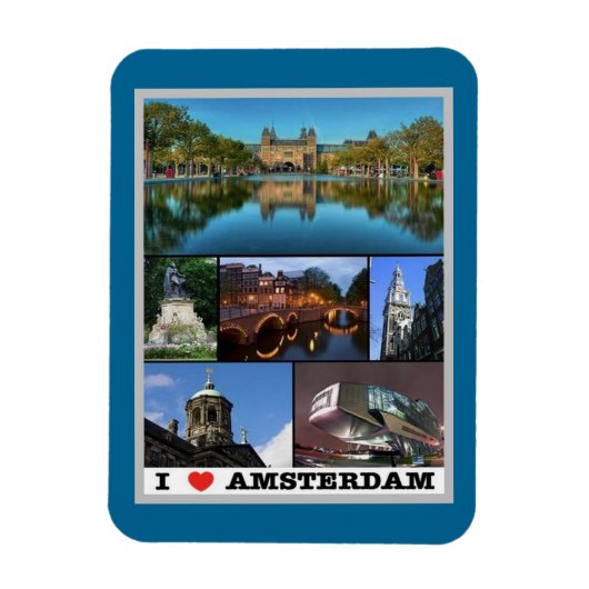 Amsterdam - Holland - I Liebe - Magnet (Vertikal)
