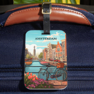 Amsterdam Holland Kanalansicht Gepäckanhänger