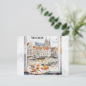 Amsterdam Holland Netherlands Canal Dutch Travel Postkarte (Stehend Vorderseite)