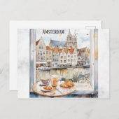 Amsterdam Holland Netherlands Canal Dutch Travel Postkarte (Vorne/Hinten)