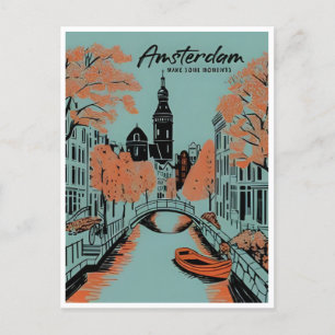 Amsterdam Holland Niederlande Vintage Niederlande Postkarte