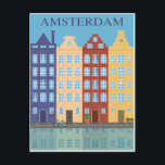 Amsterdam, Holland, Postkarte<br><div class="desc">Amsterdam ist die niederländische Hauptstadt, bekannt für ihr künstlerisches Erbe, ihr aufwändiges Kanalsystem und ihre schmalen Häuser mit gegabelten Fassaden, die Hinterlassenschaften des Goldenen Zeitalters der Stadt aus dem 17. Jahrhundert. Das Museumsviertel beherbergt das Van Gogh Museum, Werke von Rembrandt und Vermeer im Rijksmuseum und moderne Kunst im Stedelijk. Radfahren...</div>