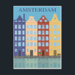 Amsterdam, Holland, Postkarte<br><div class="desc">Amsterdam ist die niederländische Hauptstadt, bekannt für ihr künstlerisches Erbe, ihr aufwändiges Kanalsystem und ihre schmalen Häuser mit gegabelten Fassaden, die Hinterlassenschaften des Goldenen Zeitalters der Stadt aus dem 17. Jahrhundert. Das Museumsviertel beherbergt das Van Gogh Museum, Werke von Rembrandt und Vermeer im Rijksmuseum und moderne Kunst im Stedelijk. Radfahren...</div>