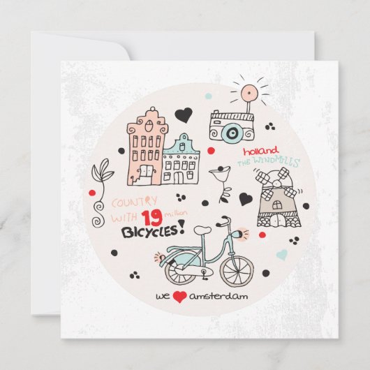 Amsterdam Holland Reisepostkarte (Vorderseite)