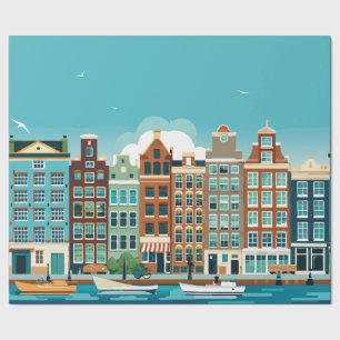 Amsterdam Holland -Thema Niederländische Architekt Geschenkpapier