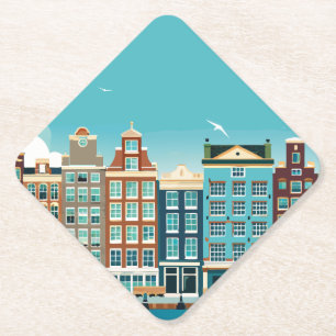 Amsterdam Holland -Thema Niederländische Architekt Untersetzer