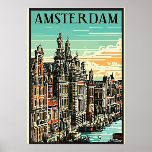 Amsterdam, Holland, Travel Poster (Vorne)
