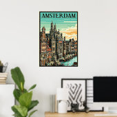 Amsterdam, Holland, Travel Poster (Heimbüro)